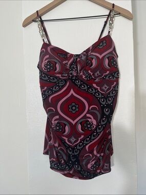 Bisou Bisou Y2K Geometric Cami